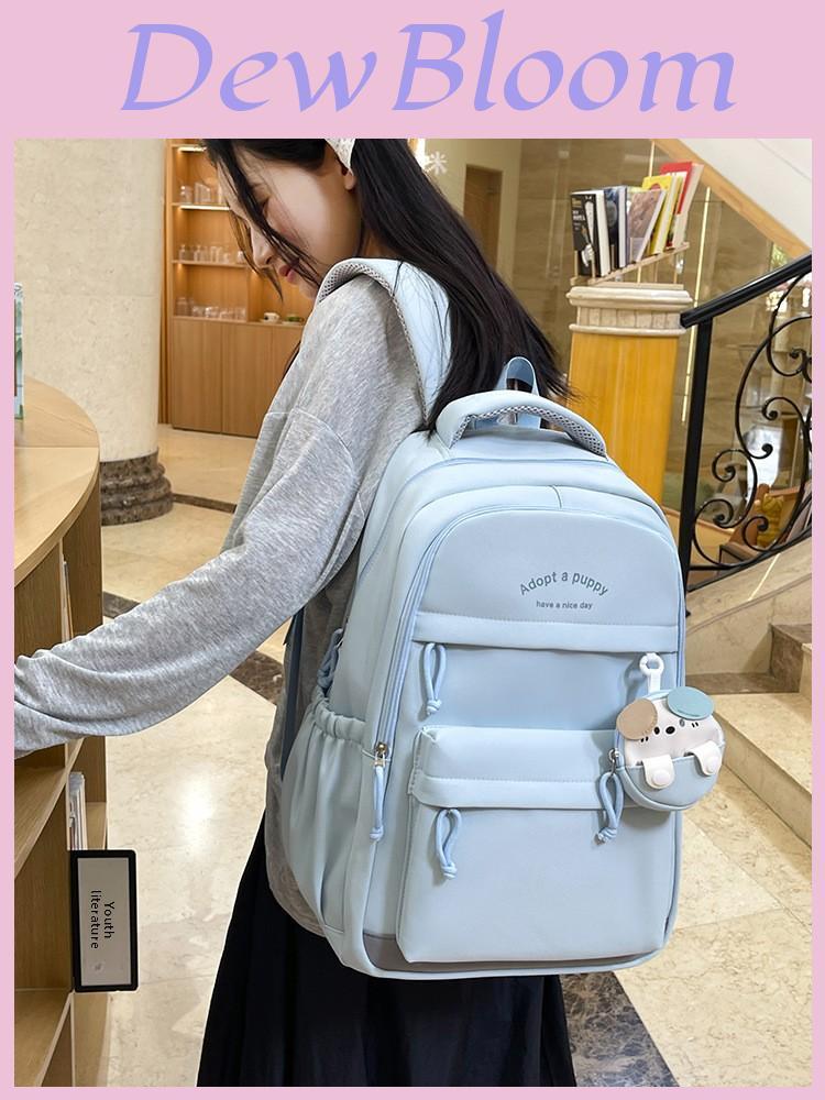 Unisex Casual Backpack With Waterresistant Twill Fabric For School And Travel