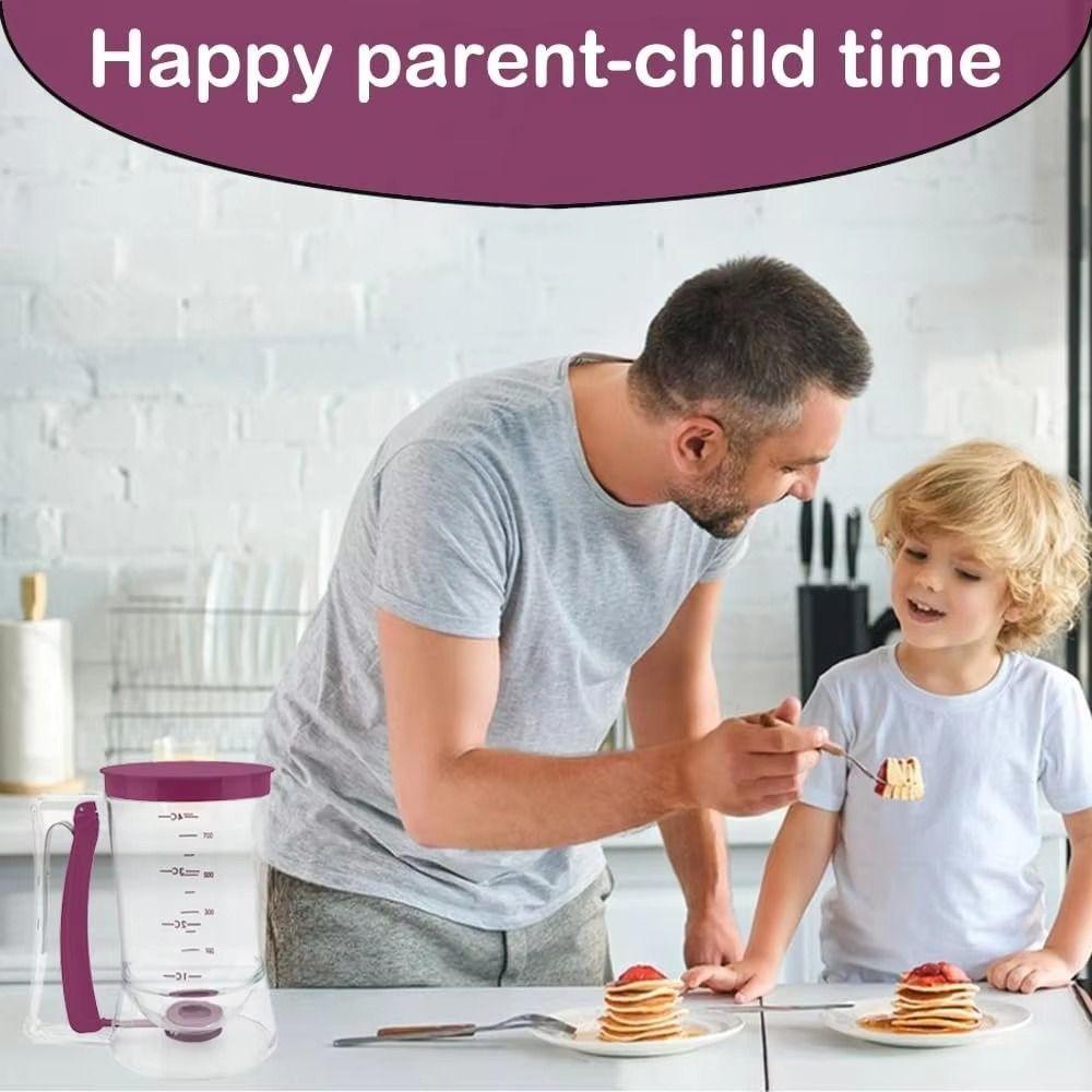 Non-Stick Cupcake Batter Separator Leak Proof scaled Measuring Cup Pancake Batter Dispenser 900 ML Effortless Pouring