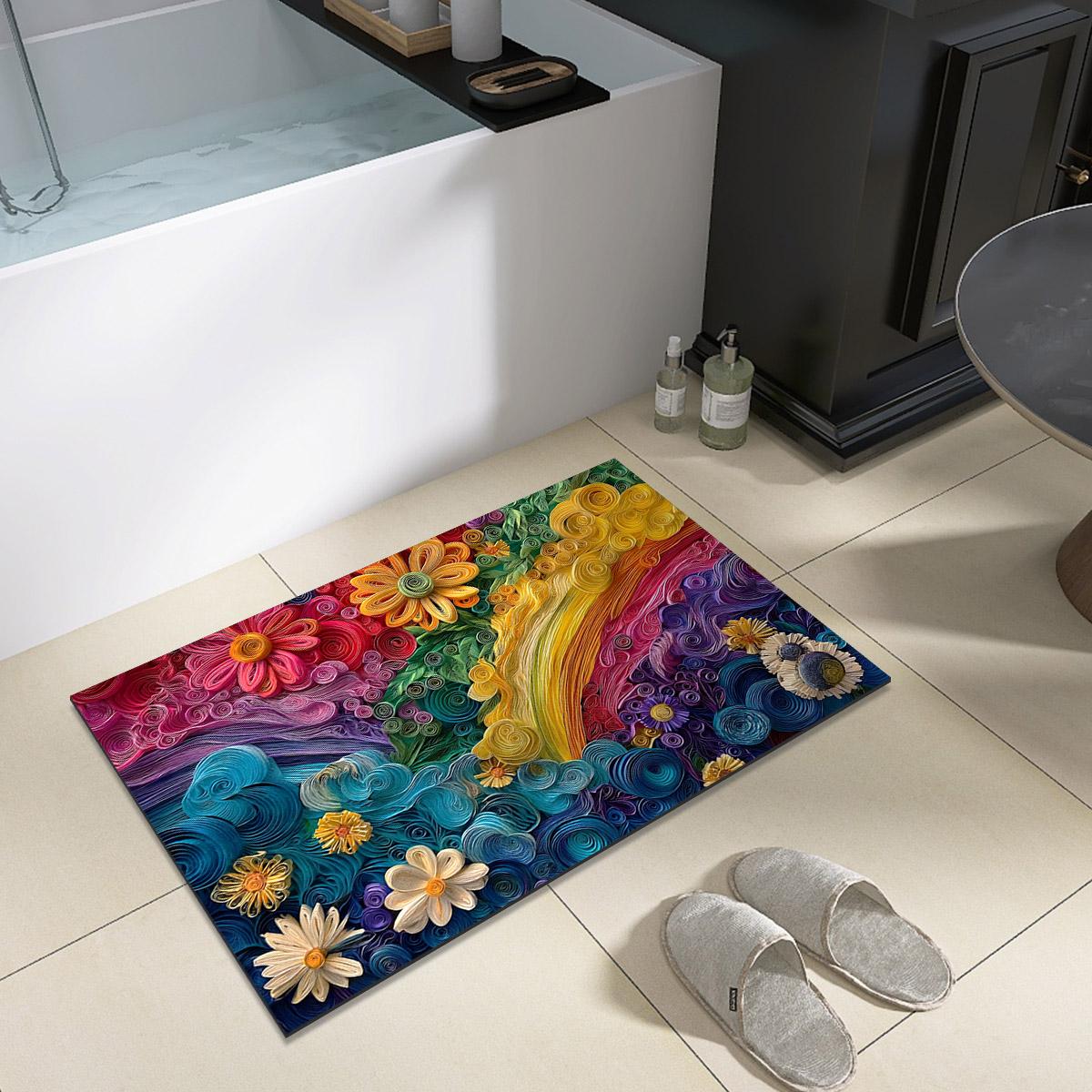 

Роскошный коврик для душа и ванны, супервпитывающий напольный коврик для ног, нескользящий, быстросохнущий, туалетный ковер, коврик для комнаты, придверный коврик, моющийся 40cmx60cm