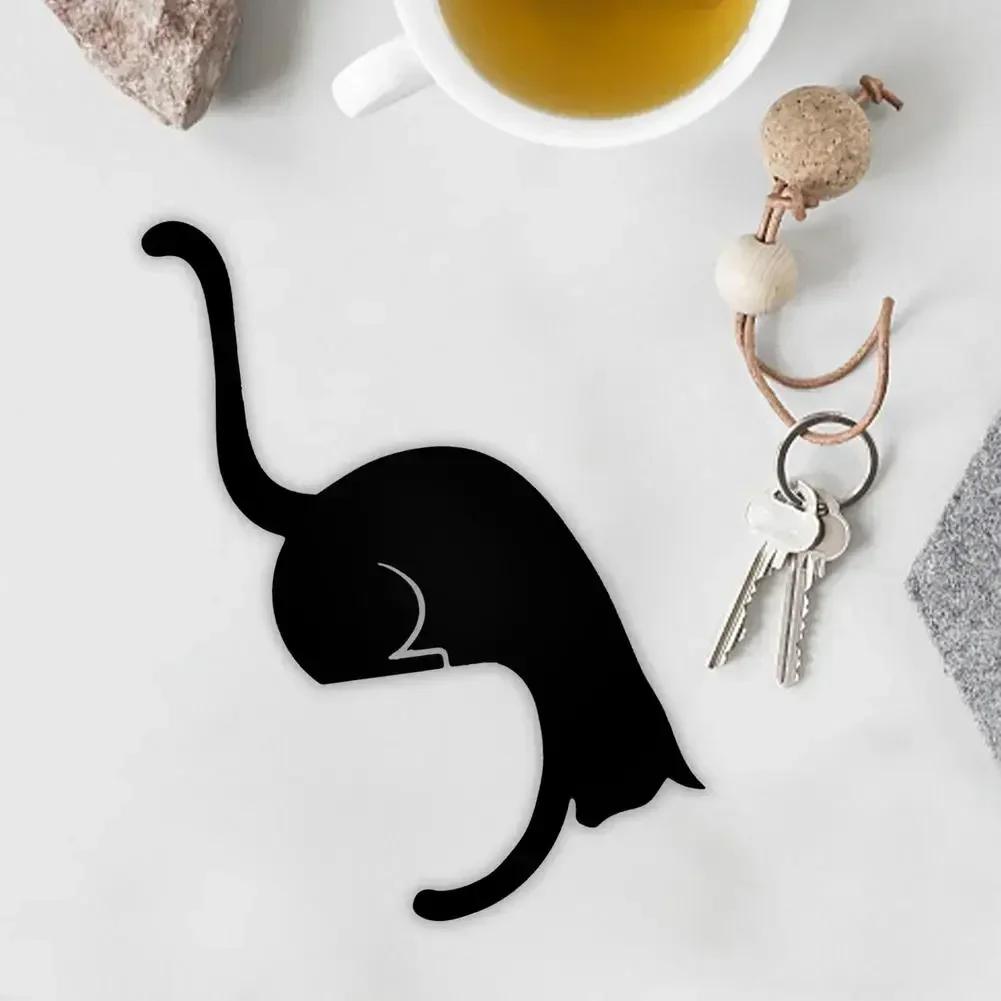 Kitchen Wall Door Metal Hook Key Hanger Cat Tail Monkey Shaped Decor Holder Clothes Storage Rack Seamless Hooks Accessories