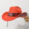 Vintage Wide-Brimmed Western Children's Cowboy Hat, Retro Ethnic Style Tibetan Fedora, European and American Jazz Hat
