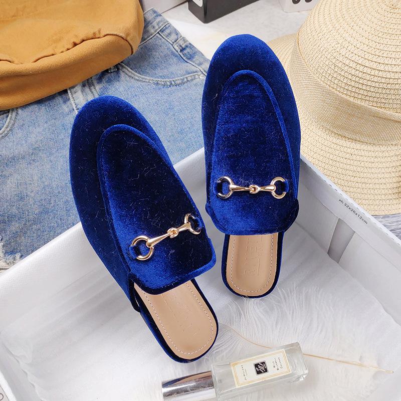Luxury Designer Men's Alligator Pattern Metal Chain Sandals Half Sequin Shoes for Men Mules Casual Shoes Slides Loafers Slippers