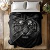 Black Tiger Realistic Animal Art Fleece Blanket  Fierce Soft Couch Gift for Him Bold Decor Lover
