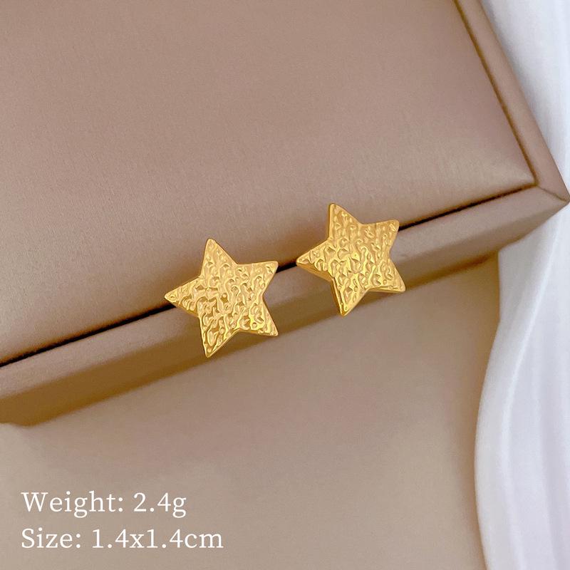 Cercei minimaliști tip stud din oțel titan cu sidef și trifoi cu patru foi - Design androgin pentru temperament individual și eleganță de banchet.