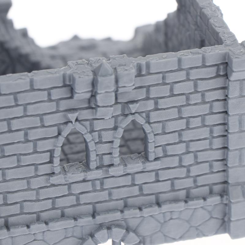Gothic Building Ruins Terrain Scenery Unpainted Miniature Building Model 3D Printed Wargaming Terrain Scenery Building Ornaments
