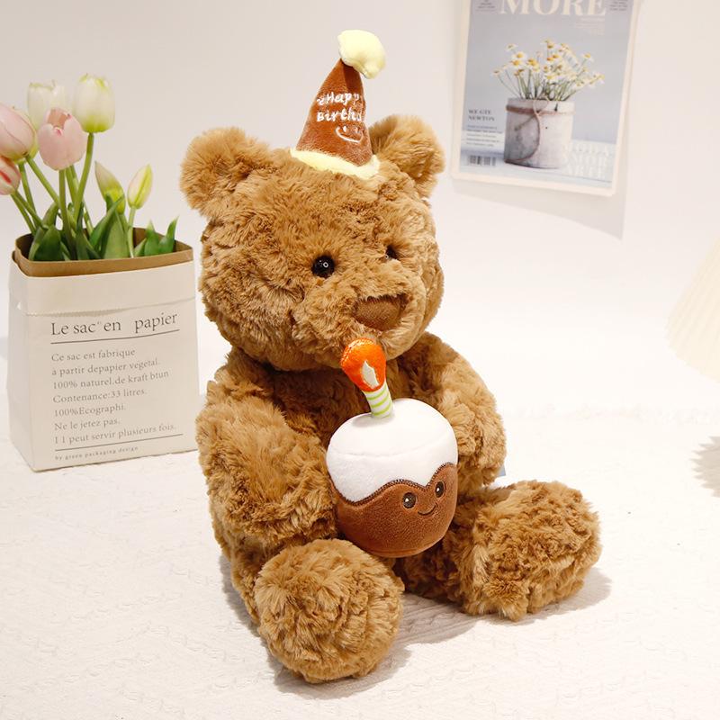

Stuffed Bear Cake Toys Girl Cute Sleep Comfort Dolls Birthday Holiday Gifts 40cm/15.75in
