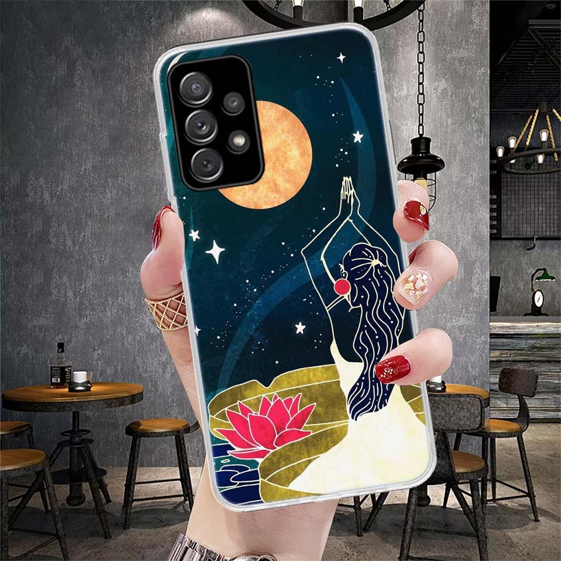 Funny Sun Moon Face Soft Phone Case For Samsung Galaxy A13 A14 A15 A16 A17 A53 A54 A55 A56 A57 A33 A34 A35 A36 A37 A23 A24 A25 A