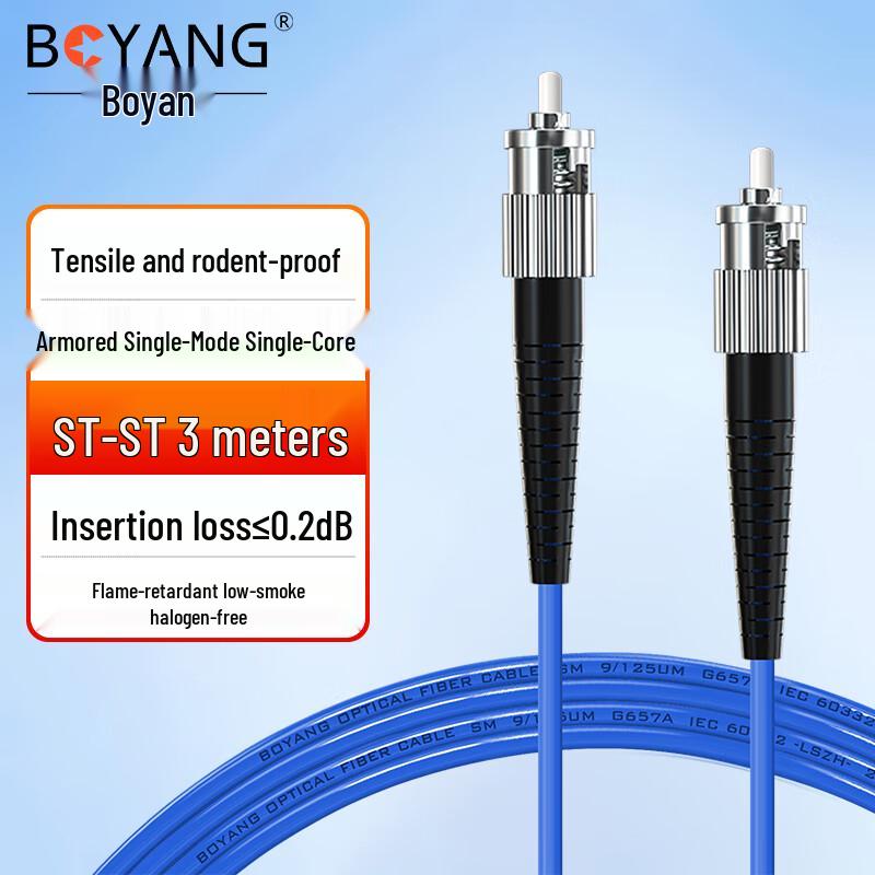BOYANG Armored ST-ST Fiber Optic Patch Cable