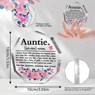 Best Aunt Ever Acrylic Plaque - Definition Gift from Niece/Nephew for Birthday & Christmas