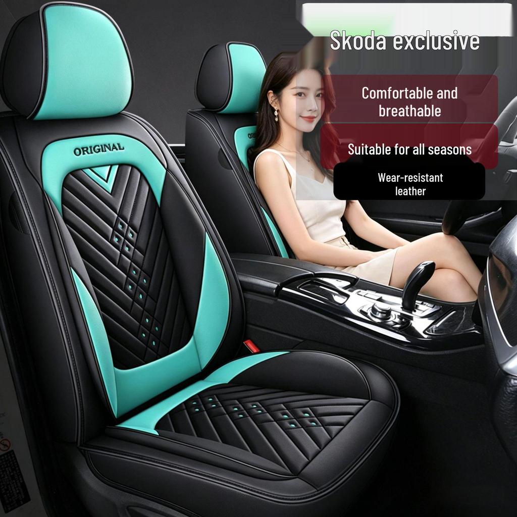Universal Leather Car Seat Covers & Cushions for All Seasons - Compatible with Skoda Rapid