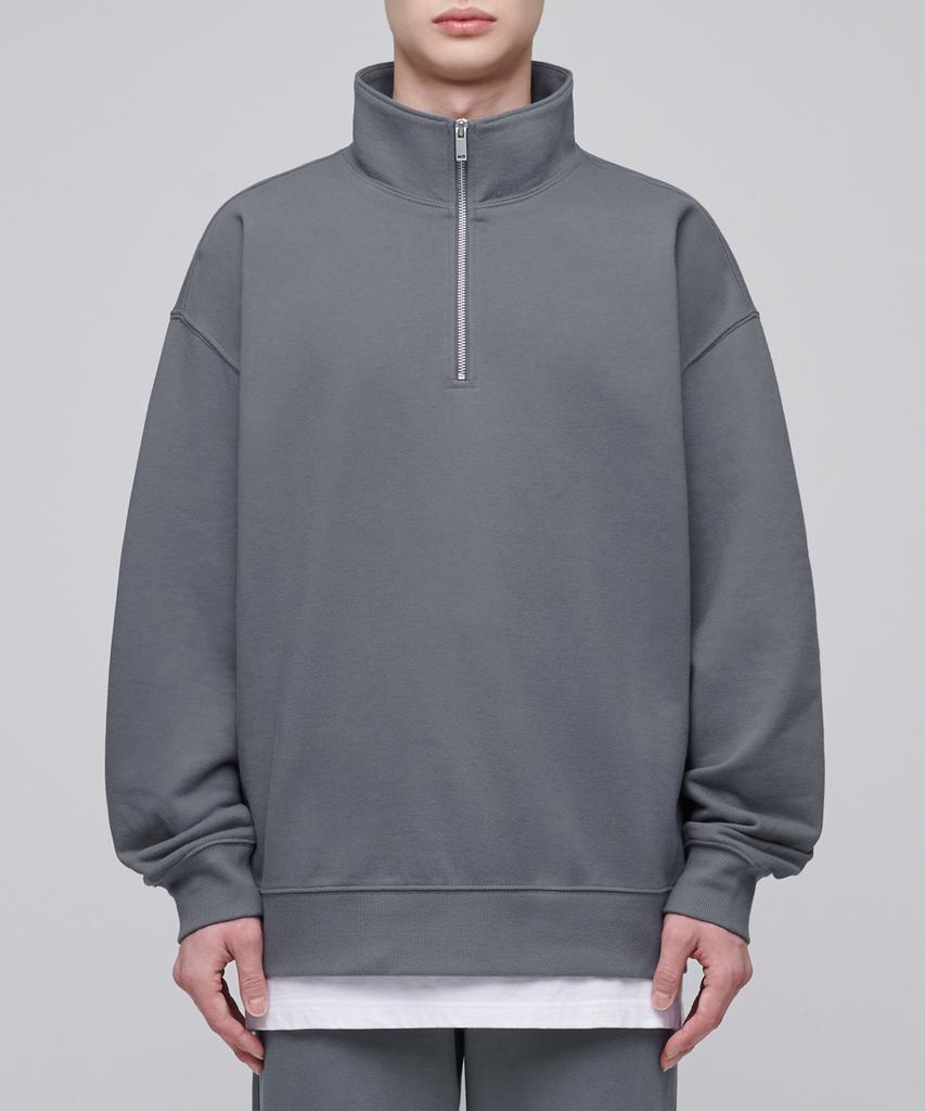 MUSINSA STANDARD Oversized Half Zip Sweatshirt [Gray]