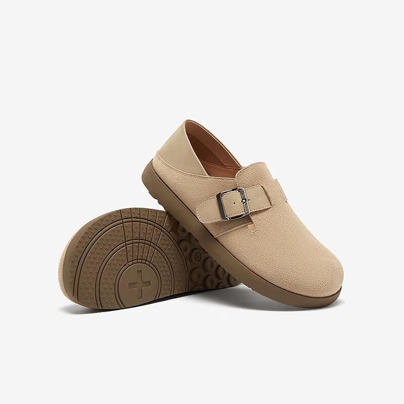 BASTO Women s Retro Casual Buckle Flat Shoes