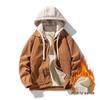 Men's Corduroy Baseball Jacket: Autumn/Winter Casual Loose Fit with Velvet, Thickened Lapel Outerwear