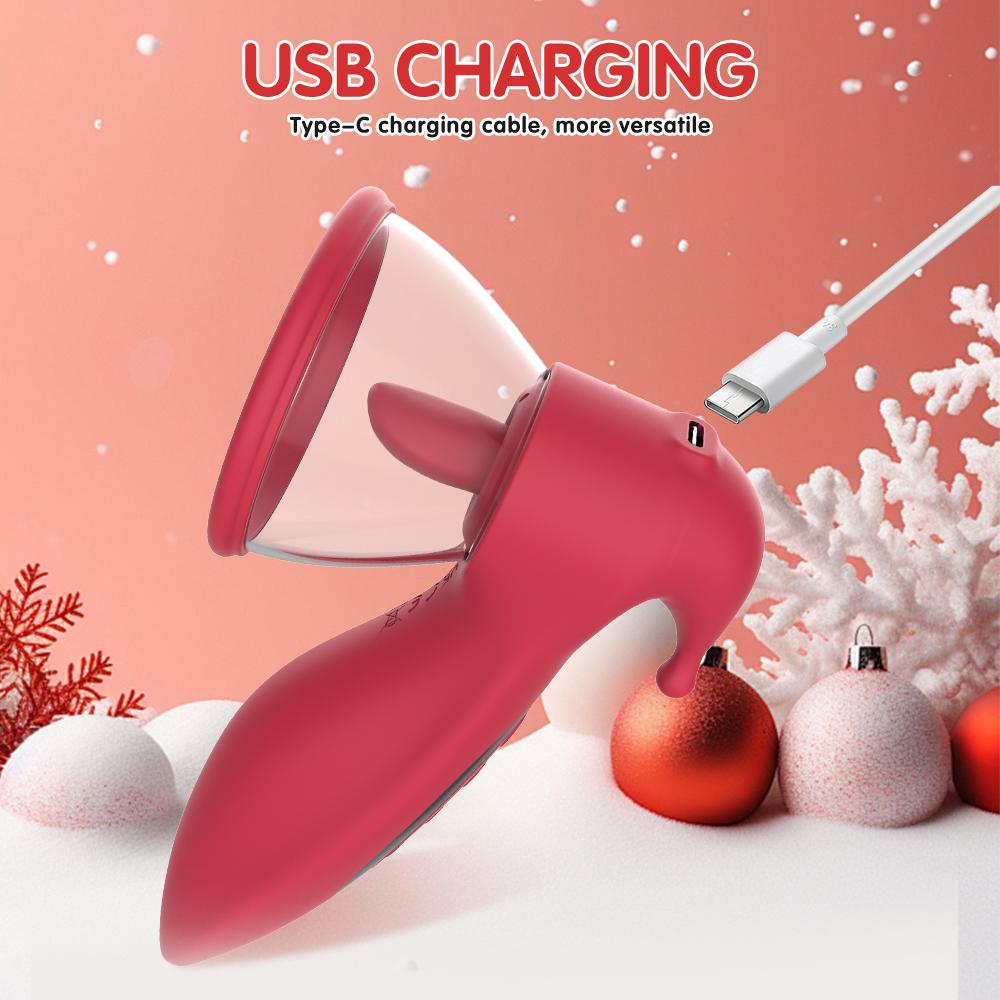 Clitoral Vacuum Vibrator Female Sextoys Licking Tongue Sucker Nipple Vagina Massager Clit Stimulator G Spot Stimulator Blowjob Women Masturbation
