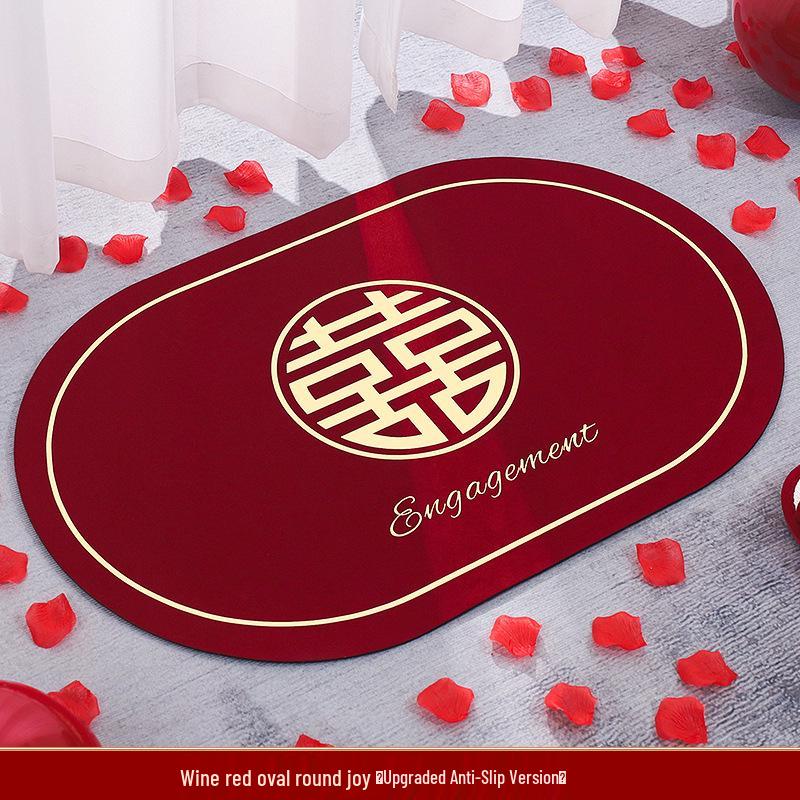 Welcome Door Mat - Happy Words Carpet for Home and Wedding Décor