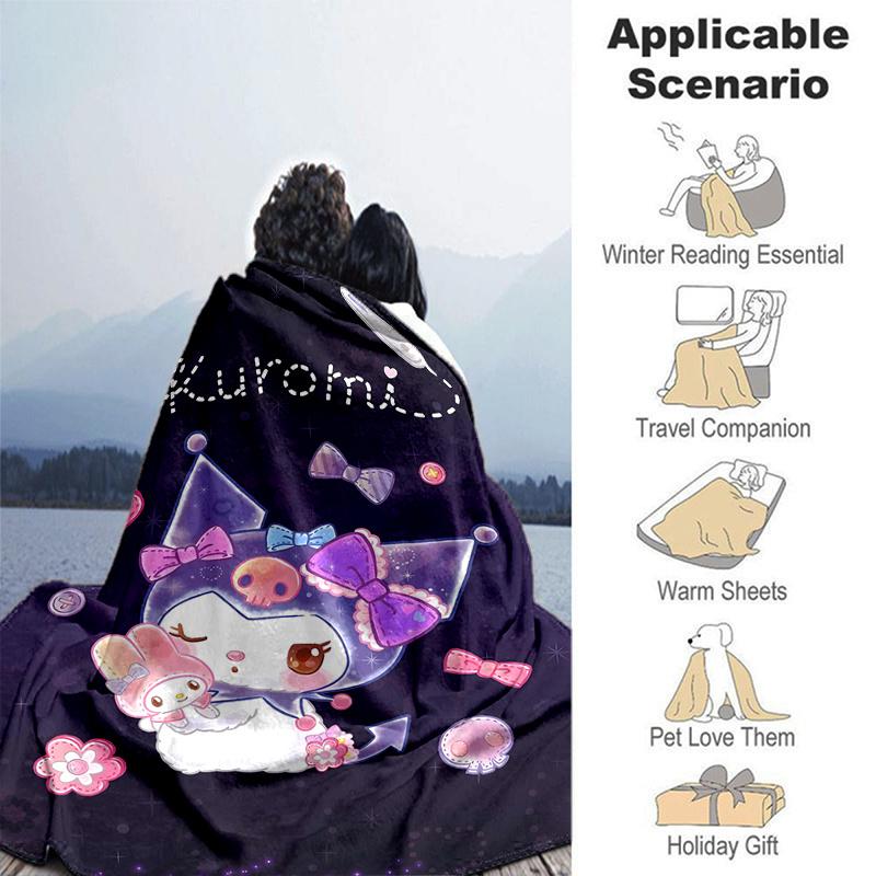 1pc Kurumi Cartoon Blanket, Soft Throw for Room Decor, Perfect Gift, Living Room, Travel, Camping, Car Blankets, Beach, Office Naps, Suitable for All