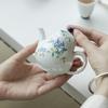 Ceramic Blue Flower Teapot Hand-drawn Kungfu Tea Set Chinese Small Capacity Teapot Hospitality Teapot Ball Hole Filter Teapots