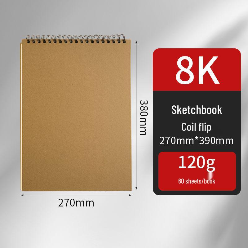 Thickened Sketchbook: 16 Coil-Bound Sheets, 8 Drawing Pages for Kids, Free Shipping