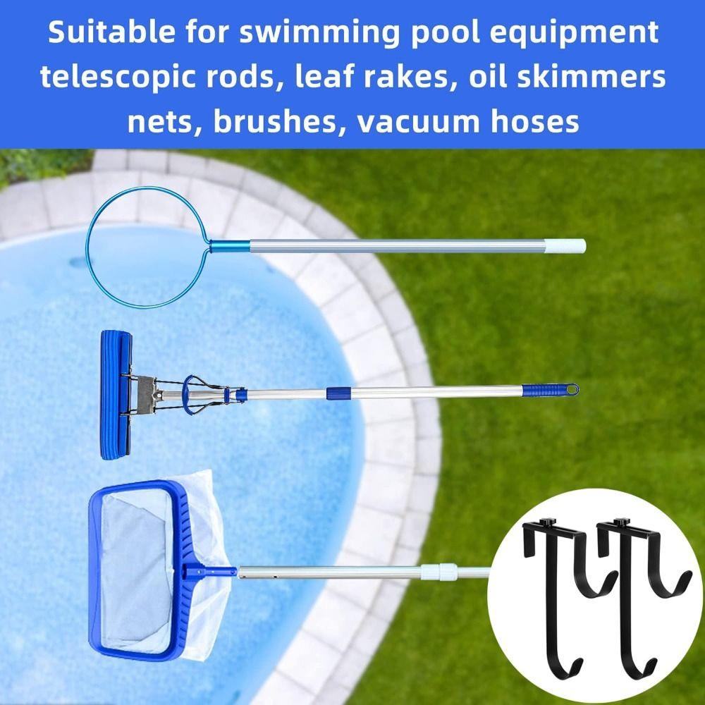 2 Stück Verstellbare Schwimmbeckenstangenhaken Eisen Schwimmbeckenrohrhalter Schwimmbeckenzubehör