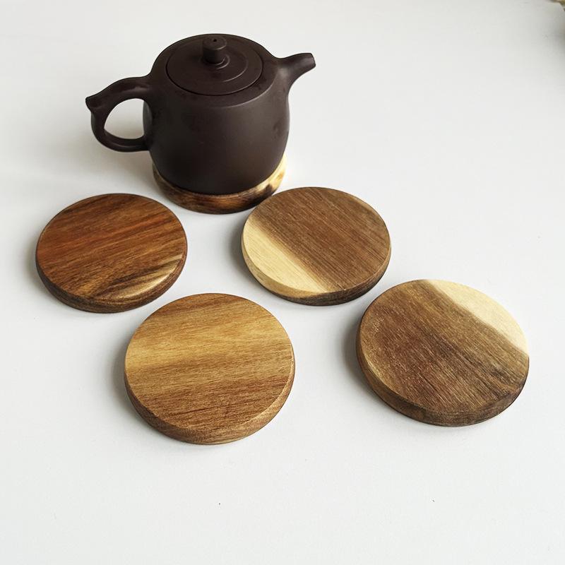 Insulated Round & Square Acacia, Beech, Bamboo, Rubberwood Coasters with Custom Logo Option