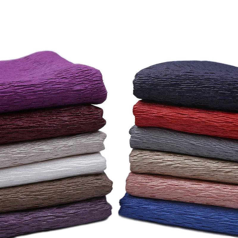 Solid Color Ethnic Style Washed Linen Cotton Cloth Fold Crepe Linen Fabric Handmade Sewing Diy for Dress Trousers Summer T-shirt