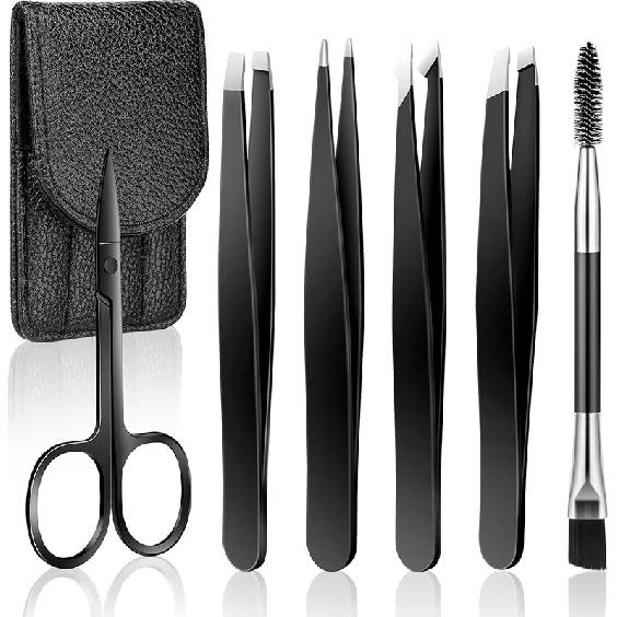 Tweezers Set - Professional Stainless Steel Tweezers for Eyebrows (Multi-colored)