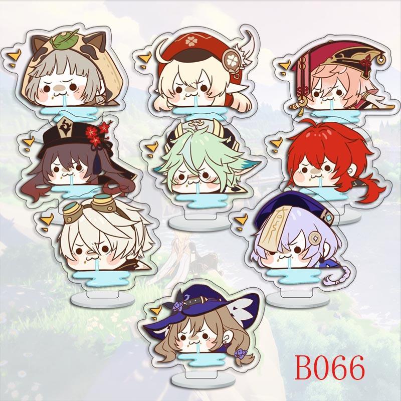 9Pcs/Set Acrylic Stand Model Wendi Tartaglia Hu Tao Yae Miko Raiden Shogun Figure Decoration Action Plate Toys