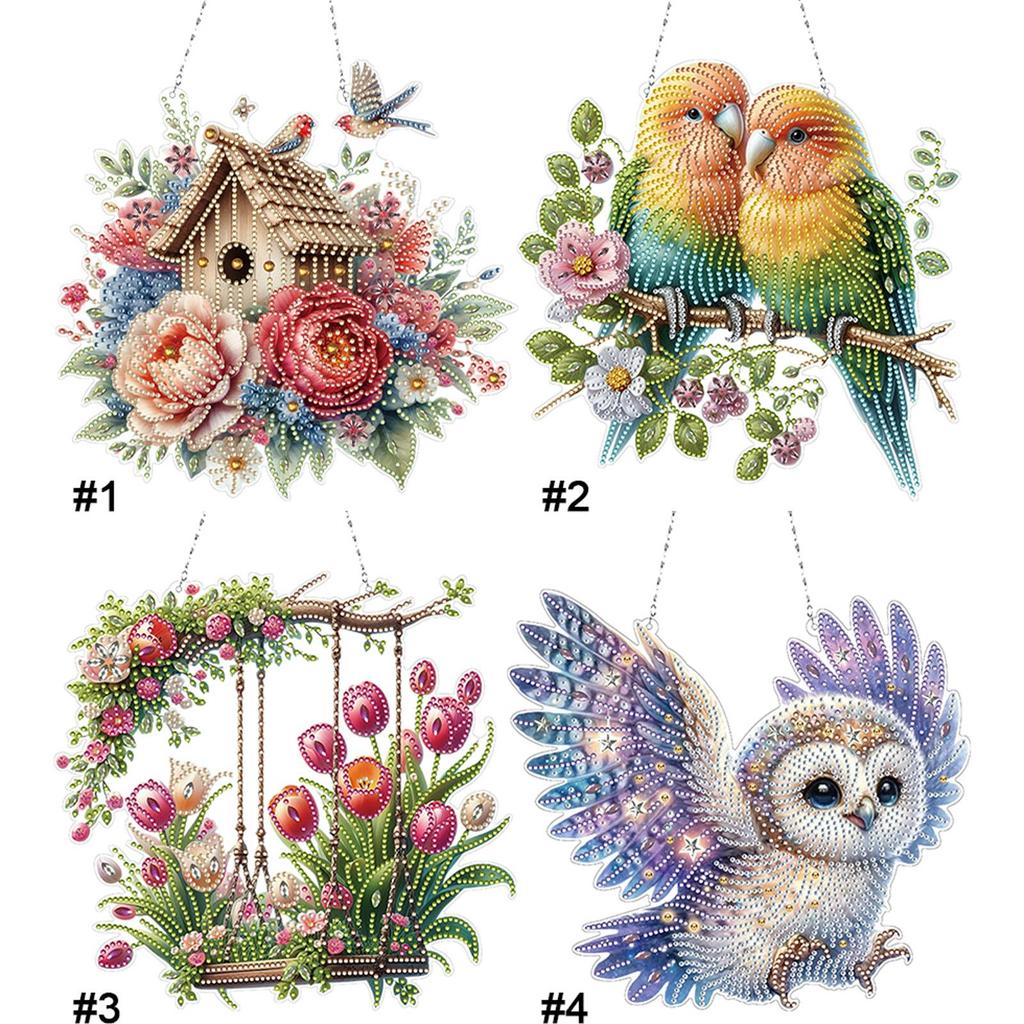 Acryl 2D/Flach DIY Spezielle Form Hängende Diamantmalerei Kits Strass-Diamantmalerei Fensteranhänger DIY Heimdekoration Hängender Anhänger