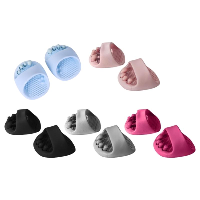 Foot Massage Slippers Sandals With Silicone Toe Prongs Reflexology Slippers Half Foot Shoe For Elderly Balance Stability