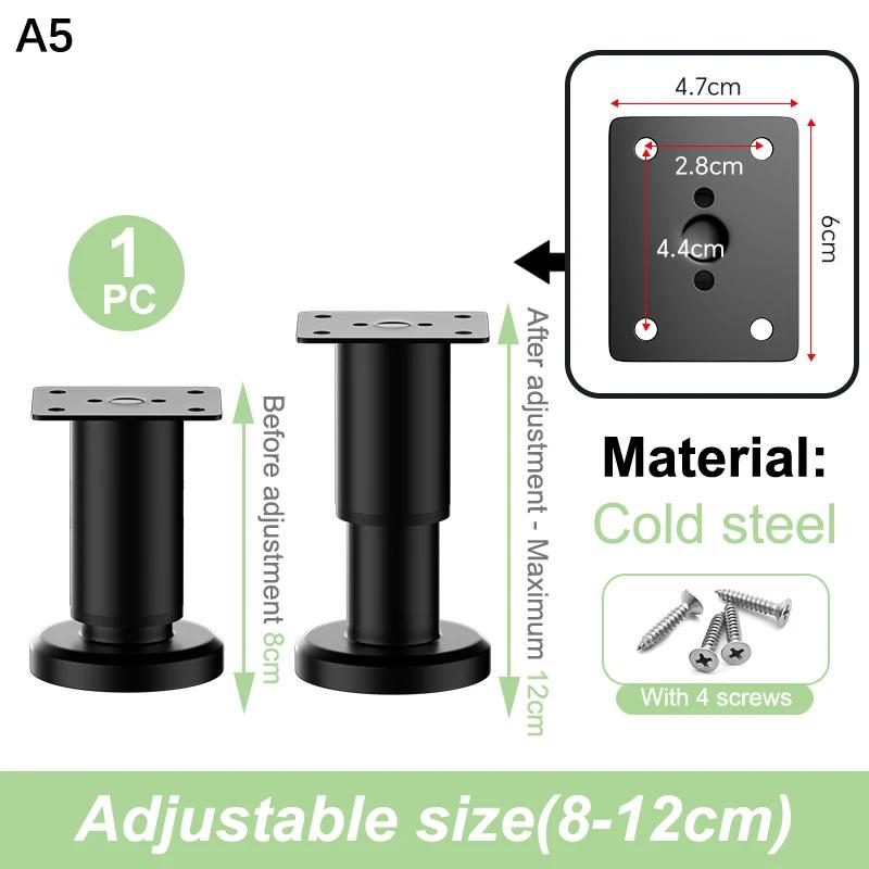 Heavy-Duty Adjustable Height Bed Frame Support Legs Furniture Support Columns Universal for Bed Sofa Cabinet Dresser Table