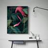 Nordic Posters and Prints Pink Flamingo Green Leaves Canvas Painting Wall Art Animal Pictures for Living Room Cuadros Home Decor