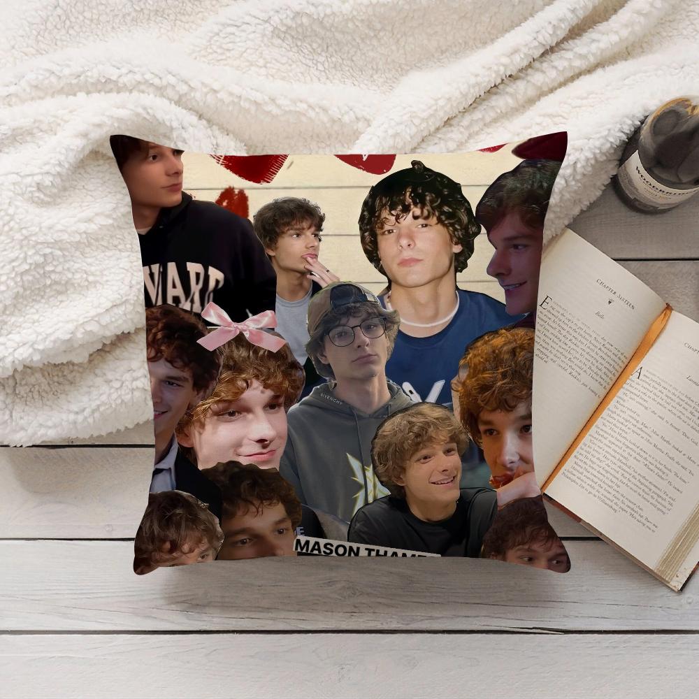American Actor Mason Thames Collage Pillow Case Home Decoration Cushion Cover Suitable For Bedroom Car Office Sofa
