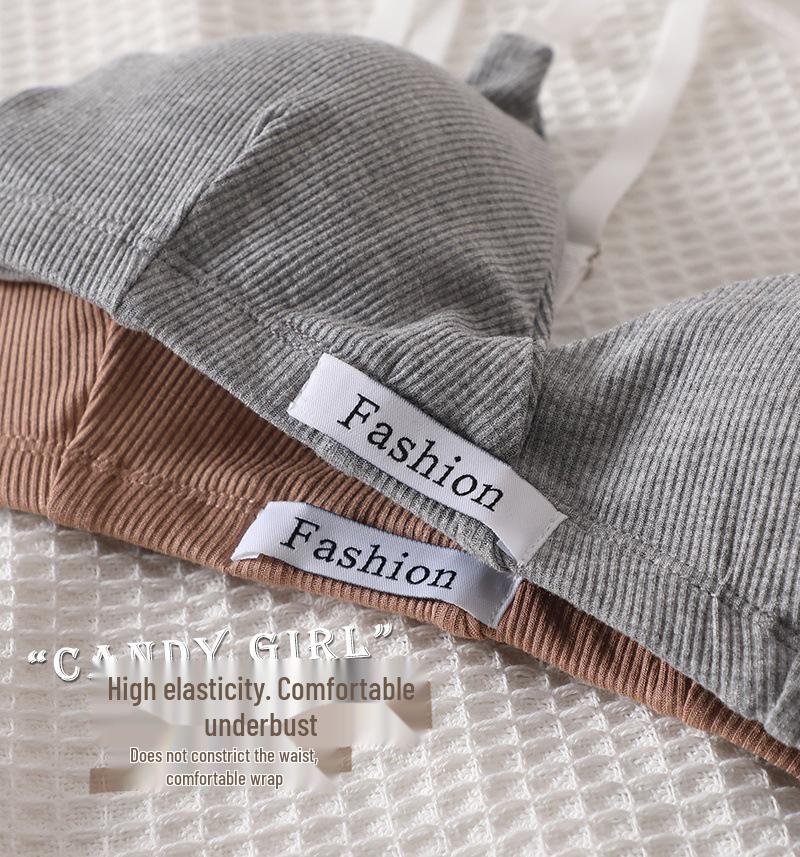 Sporty Women's Letter Print Embroidery Lingerie Set with Built-in Pads and Beautiful Back Design.