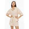 H&M Pajama Shirt & Shorts Powder Beige