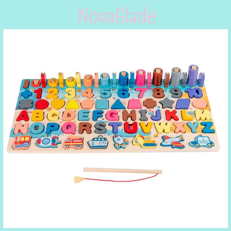 Montessori Early Education Wooden Traffic Counting Board Large Size Cognitive Math Toy For Children