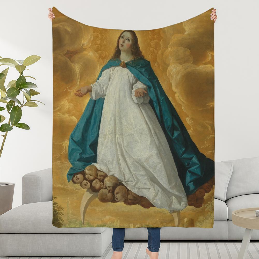 Blanket Throw Super Catholic Cosy Plush Living Room Virgin Sofa Couch Religious Mary Childish Birthday Gifts