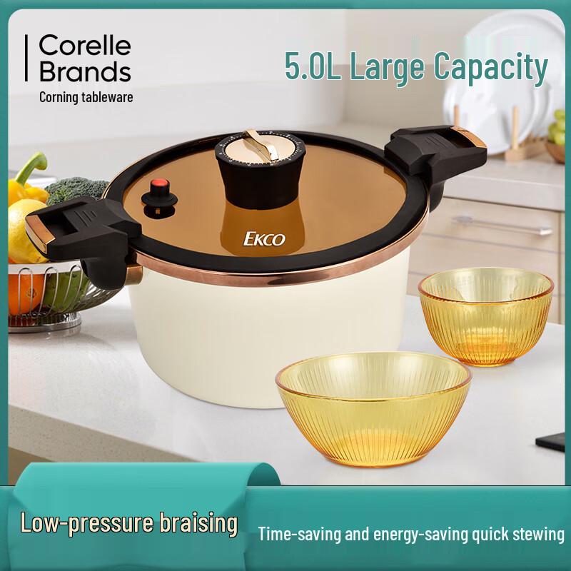 Corning VISIONS EKCO Carnation Enamel Micro Pressure Cooker Set