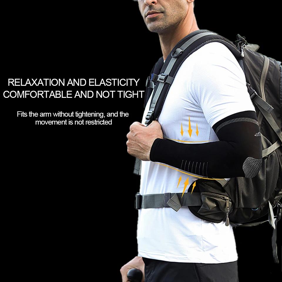 1 Pair Ice Silk Sunscreen Sleeves Anti-UV Breathable Outdoor Sports Arm Guard for Men Women Running Hiking