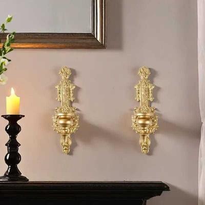 Suport decorativ de perete pentru lumânări, Artă din fier, Metal, Suporturi pentru lumânări, Living