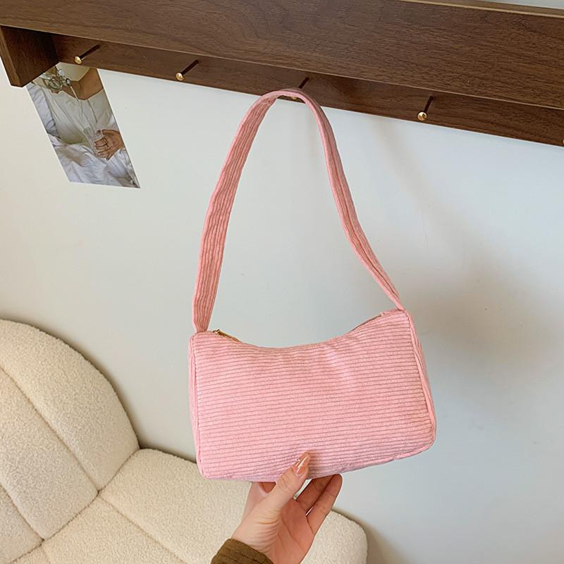 Chic Minimalist Spring 2024 Corduroy Handheld Women's Bag Stylish Small Square Purse