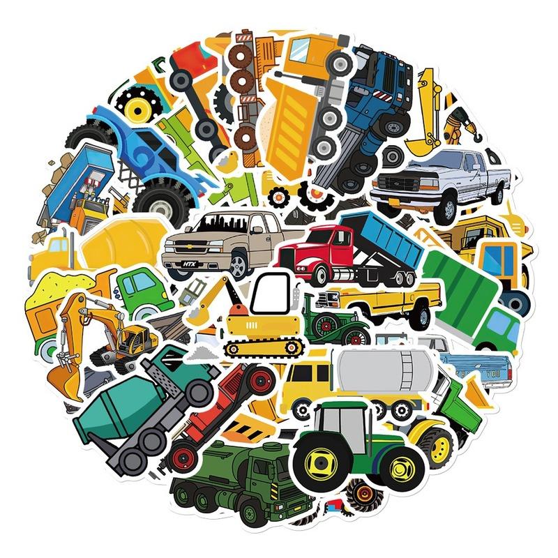 10/25/50pcs Cartoon Truck Transports Stickers for Bedroom Teachers Decals Scrapbook Stationery Laptop Fridge Suitcase Phone