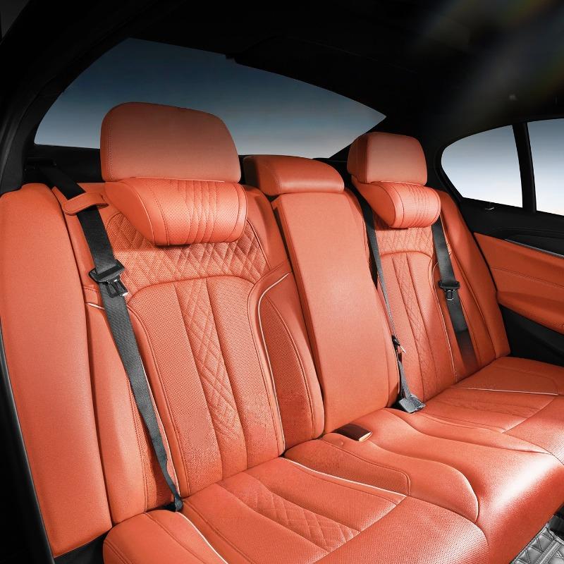 2Pcs Car Headrest Neck Pillows Napa Leather Is Comfortable and Breathable Memory Foam Core Headrest Fit Most Vehicles