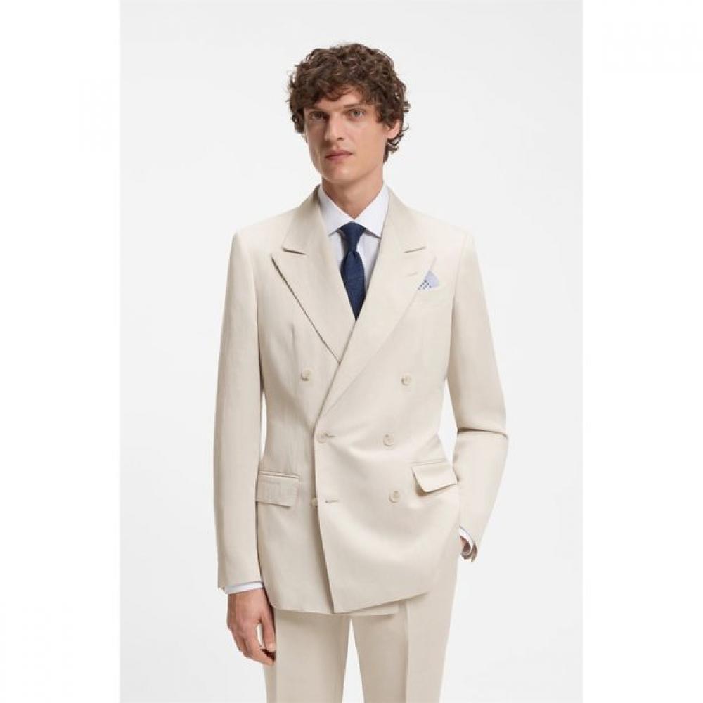 

Boss Slim Fit Micro Pattern Jacket Open Grey 50563800075 52