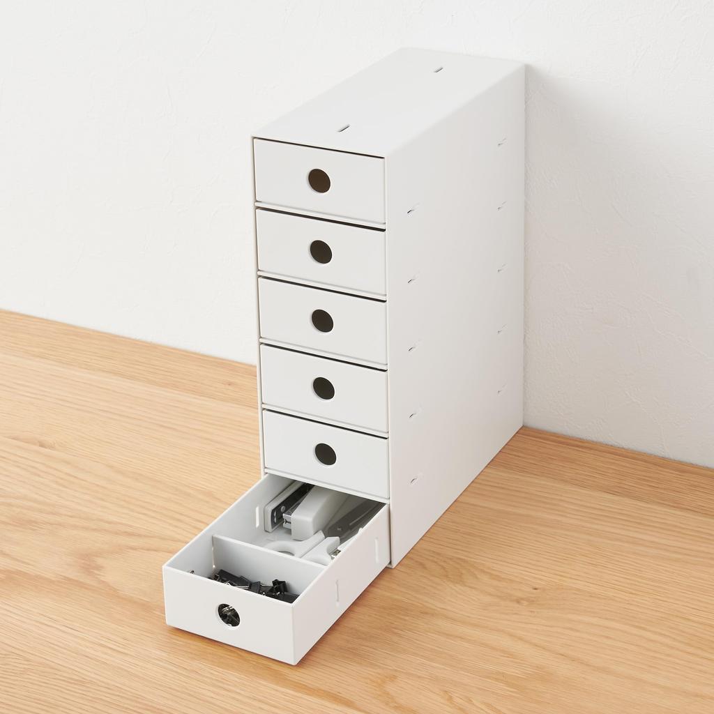 MUJI Recycled Polypropylene Small Item Storage 6 White W11 x x 83904432 Box, Tiers, Gray, Approx. D24.5 H32cm,