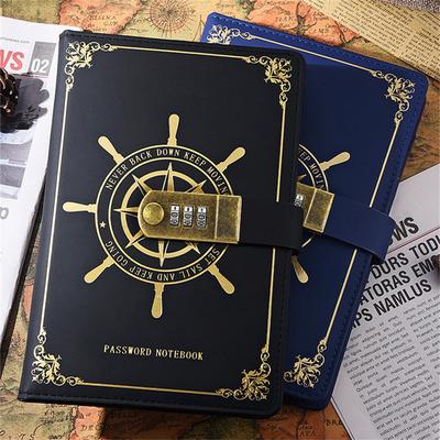 A5 Retro Password Lock Notebook With Lock Voyage Travel Diary Notebook Notepad Secretly Diary Hand Ledger Stationery