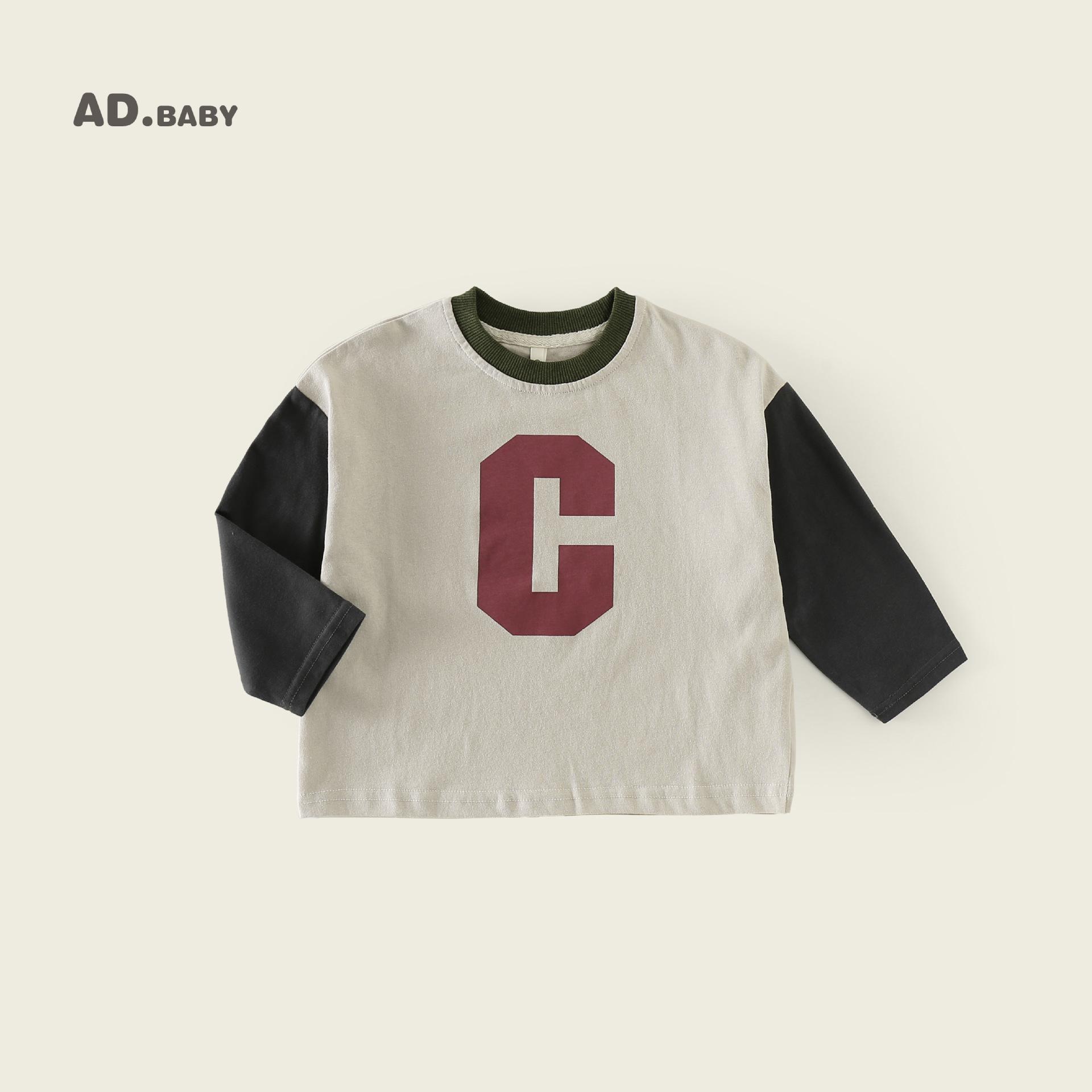 

2025 Autumn Kids Korean-Style Long Sleeve Tee – Fashionable & Soft for Boys and Girls 80 cm абрикосовый/серый