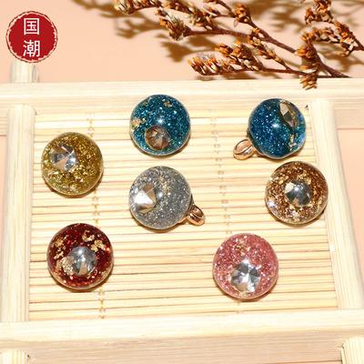 Akrila Cheongsam pogas Krāsains pogāms krekls jaciņa Hanfu dekorācija apaļas laternas pogas ķīniešu stilā
