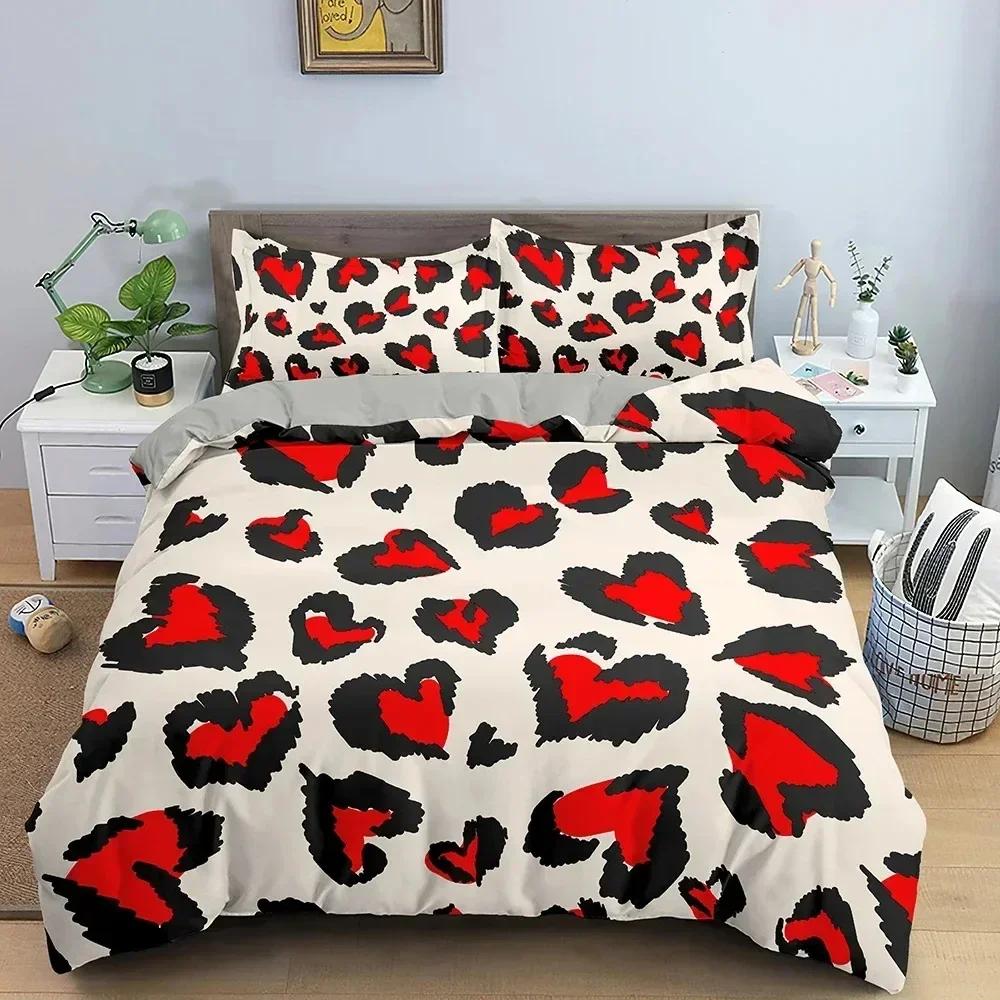 New 3D Luxury Bedding Set Love Heart Duvet Cover Single Full Quilt Cover Comforter Bedding Bed Set For Girls Woman