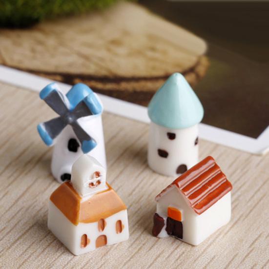 2/4Pcs Resin Horse Turtle Windmill Miniature Dollhouse Ornament Garden Decor