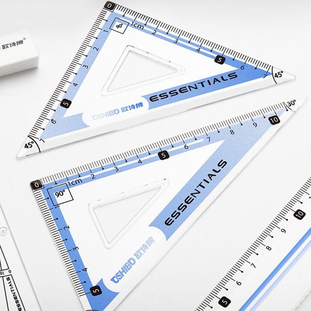 9PCS/Set Propelling Pencil Stationery Ruler Set Plastic Measuring Ruler Protractor  Students
